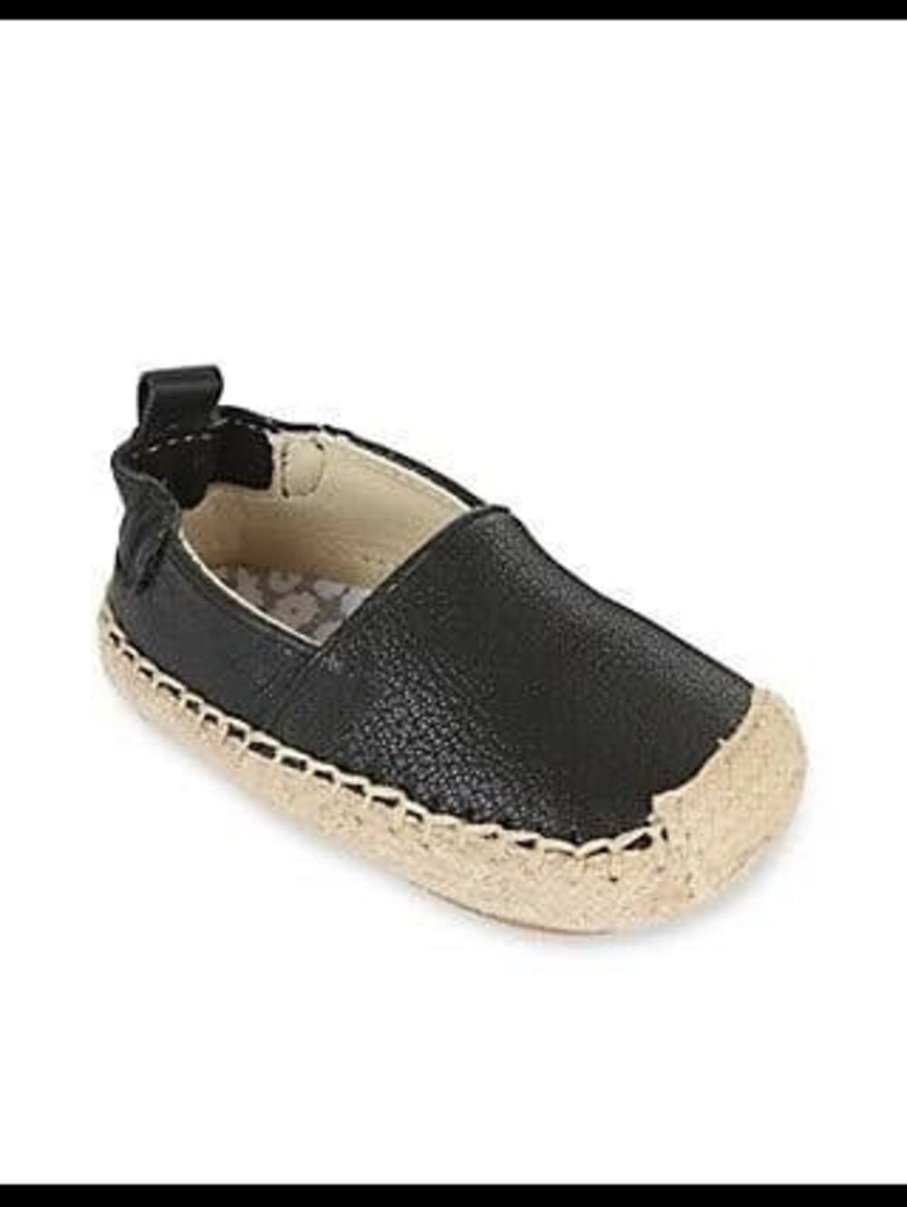 NWT Robeez Soft Soles Kids Black Slip-On Espadrille Shoe 3-6 Months